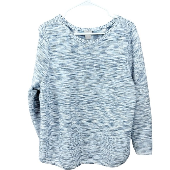 Chico's Spacedye Bateau-Neck Pullover Sweater Size 3 (XL) - Picture 2 of 10